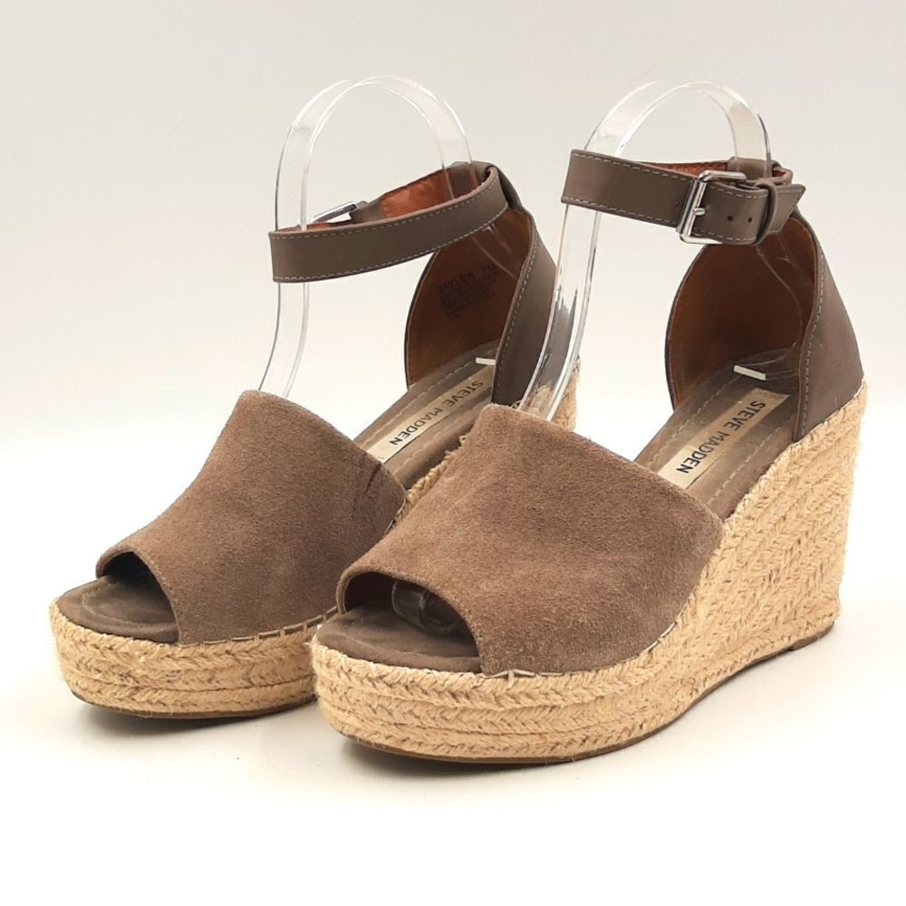 Steve Madden Taupe Espadrille Wedges Size 7 Jaylen.